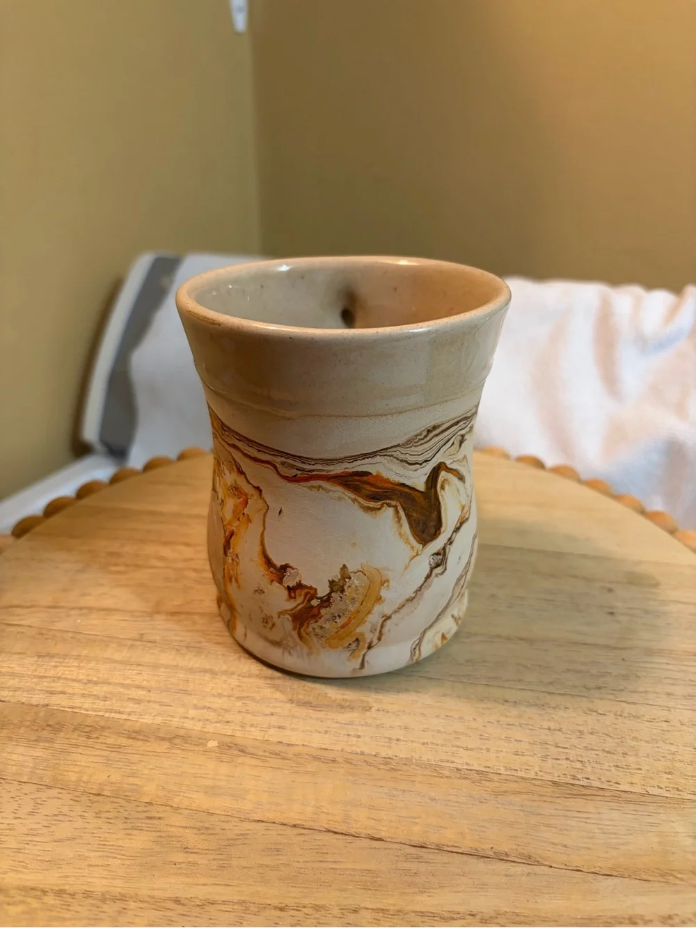 Marbled Ceramic Coffee Mug - Beige and Brown - Picture 2 of 6
